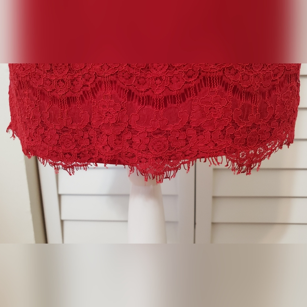 H&M Stapless Red Lace Sexy Dress Size L - Picture 4 of 12